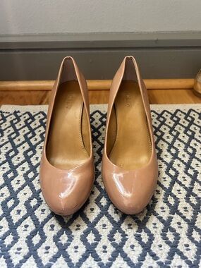 J. Crew Blush Patent Leather Round-Toe Pumps